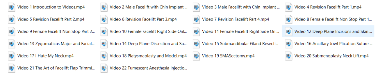 The Art And Science Of Facelift Surgery: A Video Atlas (Videos, Organized)