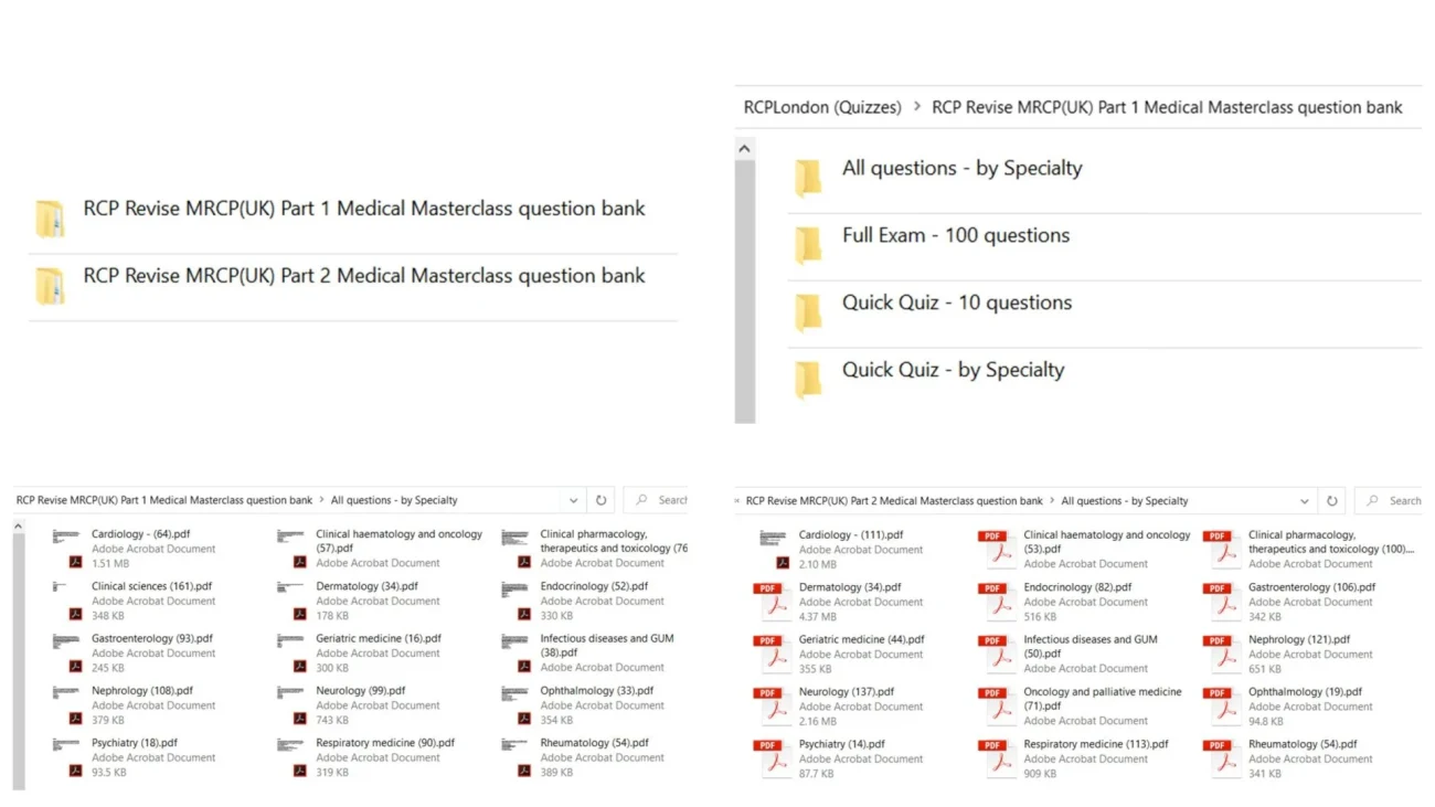 RCP Revise MRCP(UK) Medical Masterclass Question Bank Part 1 & 2 2021 (PDF)