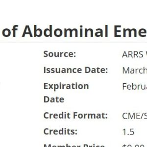 ARRS Imaging of Abdominal Emergencies