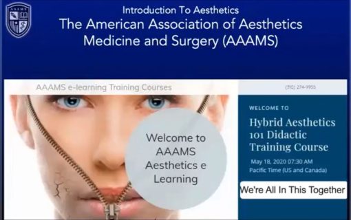 AAAMS Aesthetics 101 Hybrid Training Course 2020