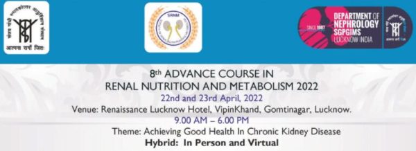 Society of Renal Nutrition and Metabolism 8th Advance course in Renal Nutrition and Metabolism 2022