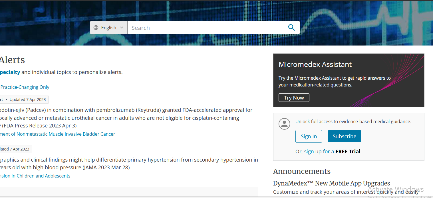 DynaMedEX account DynaMedEXDynaMed and Micromedex with Watson Evidence Based