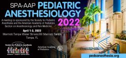 Society for Pediatric Anesthesia and the American Academy of Pediatrics Pediatric Anesthesiology 2022